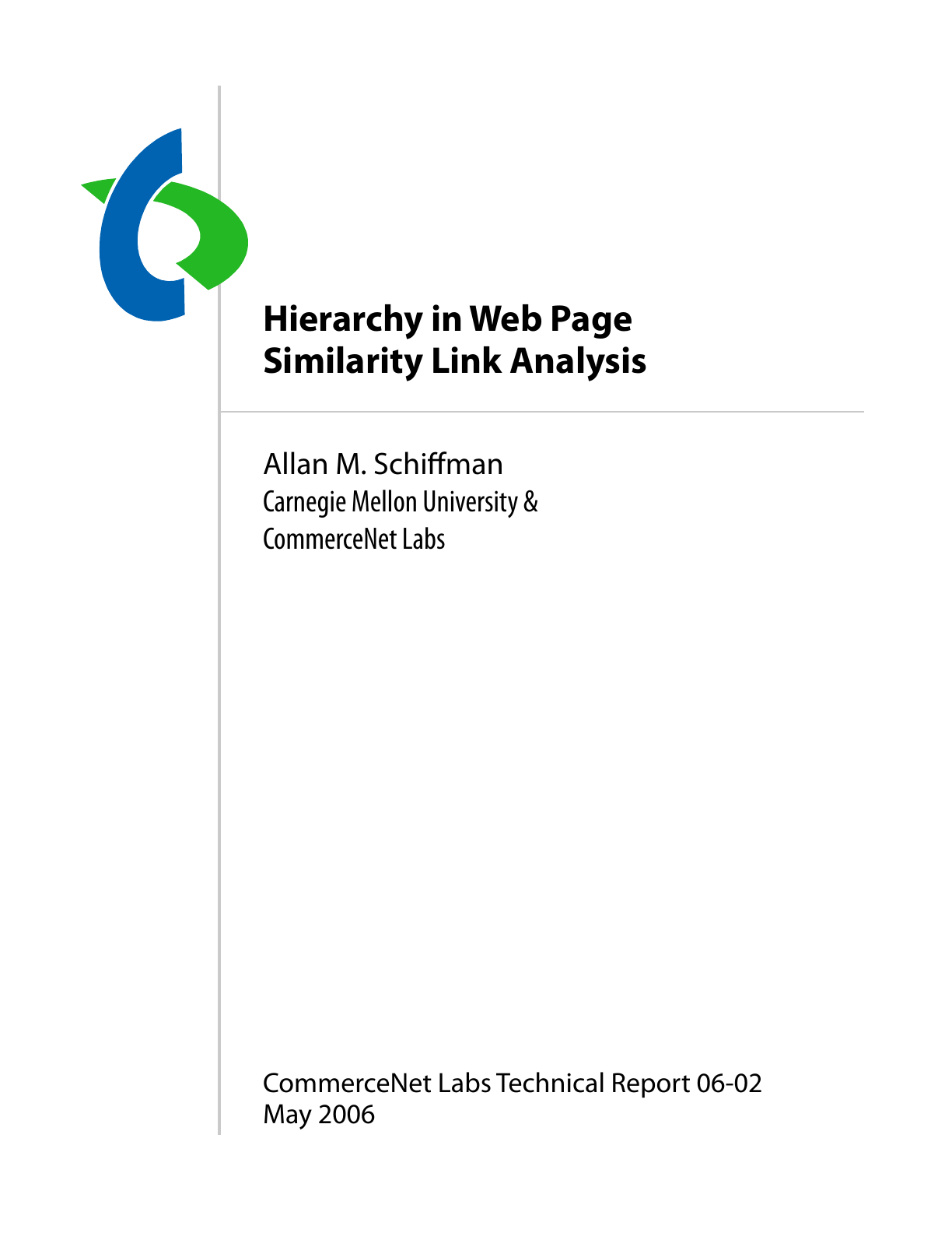 First page of Hierarchy in Web Page Similarity Link Analysis